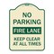Signmission No Parking Fire Lane Keep Clear All Times Heavy-Gauge Aluminum Sign, 24" x 18", TG-1824-23620 A-DES-TG-1824-23620 - alternate 1
